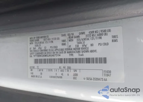 2018 Ford Transit-350 from USA, damaged, VIN 1FTBW3XM5JKA67314